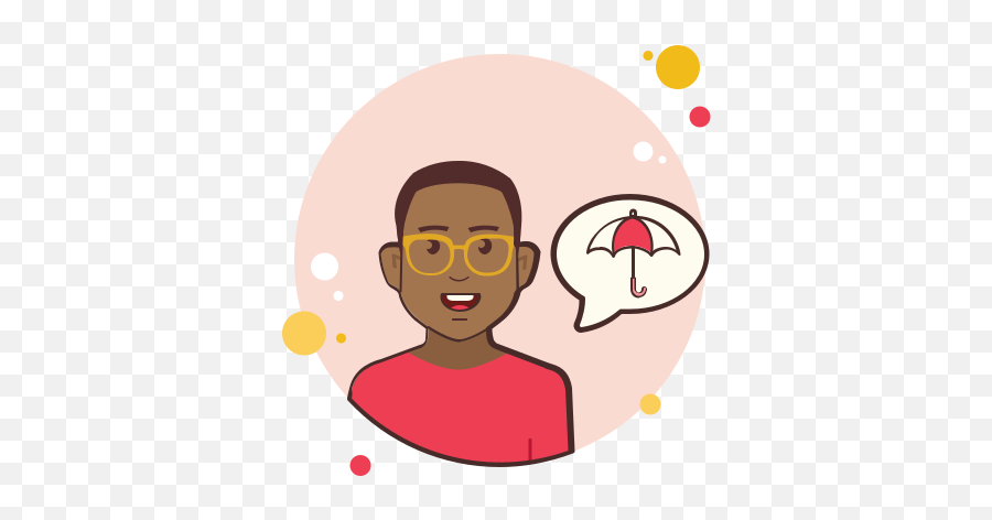 Umbrella Man Icon In Circle Bubbles Style - Benefits Of Playing Video Games Ppt Png,Pink Guy Icon