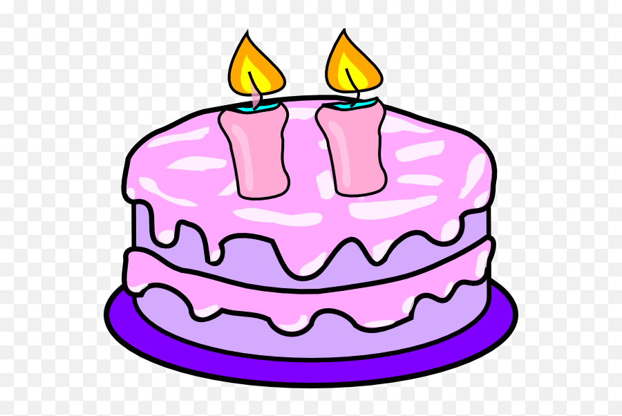 Cake 2 Candles Vector Transparent U0026 Png Clipart Free - Birthday Cake Clip Art,Birthday Cake Clipart Transparent Background