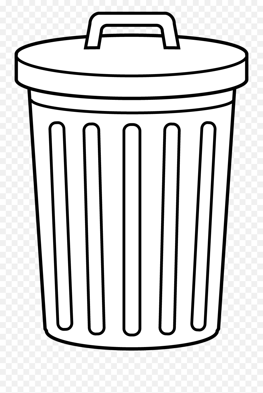 Garbage Clipart Classroom - Trash Can Clip Art Black And White Png,Trashcan Transparent