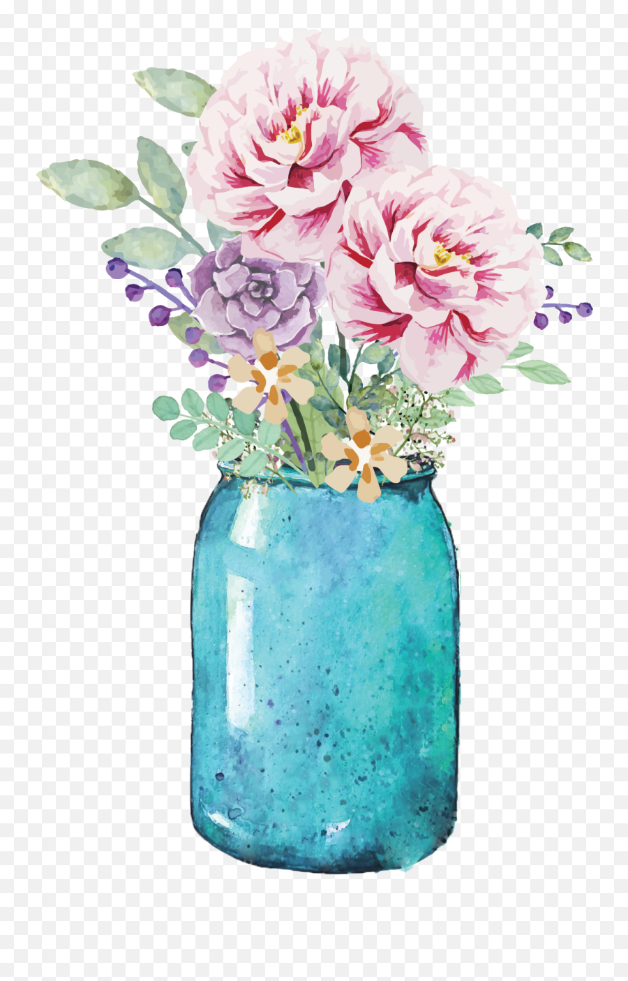 Library Of Flower Mason Jar Graphic - Mason Jar Rustic Flower Clipart Png,Mason Jar Png