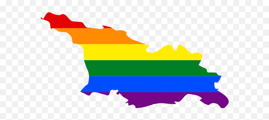 Download Hd Lgbt Flag Map Of Georgia - Lgbt Georgia Map Flag Of Georgia Png,Gay Flag Png