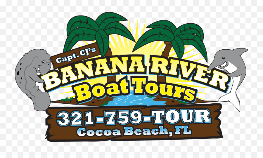 Cocoa Beach Boat Tours Home Banana River - Illustration Png,Banana Boat Logo