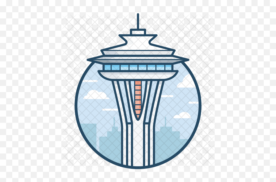 Space Needle Icon Of Colored Outline - Seattle Space Needle Icon Png,Space Needle Png
