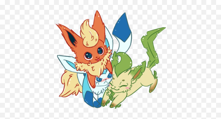 Flareon And Leafeon - Leafeon And Flareon Png,Flareon Png