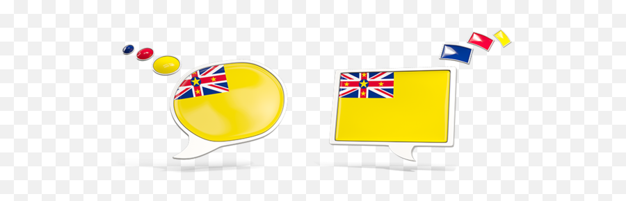 Two Speech Bubbles Illustration Of Flag Niue - Niue Flag Png,Speech Bubbles Png