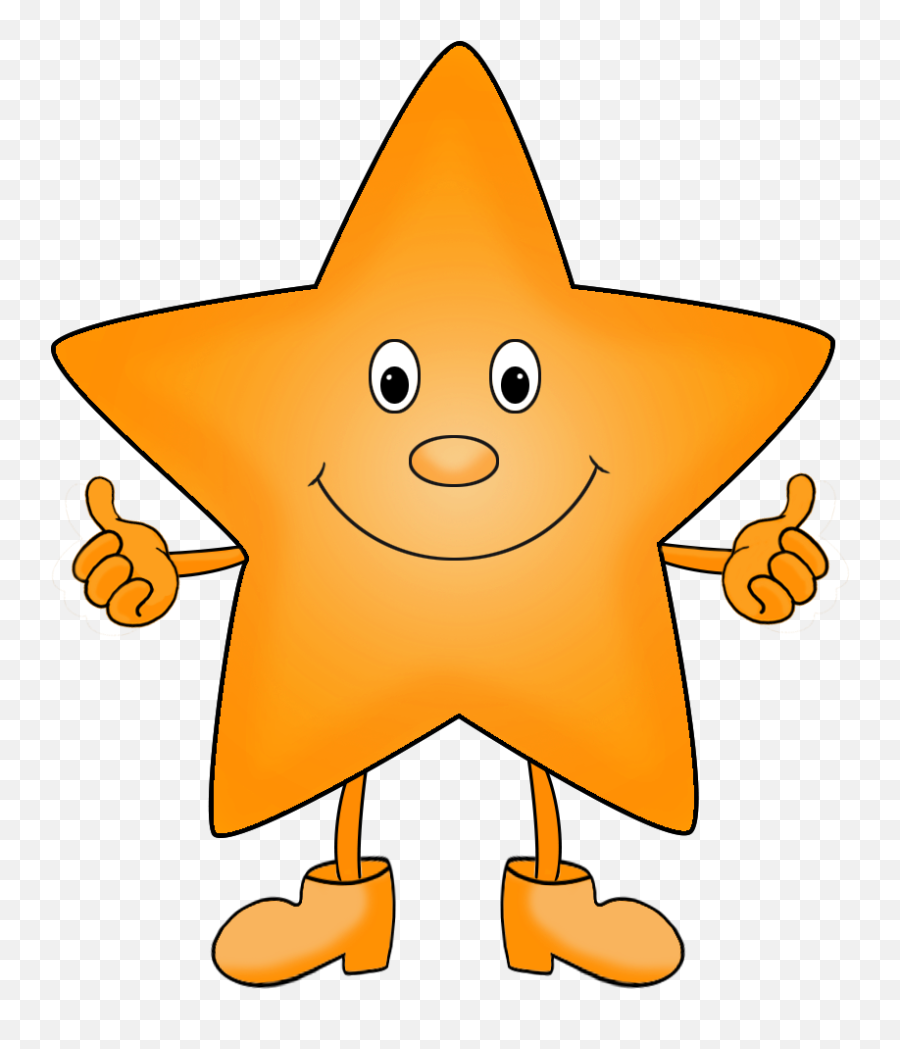 Star With Legs Clip Art - Orange Cartoon Star Clipart Png,Orange Star Png