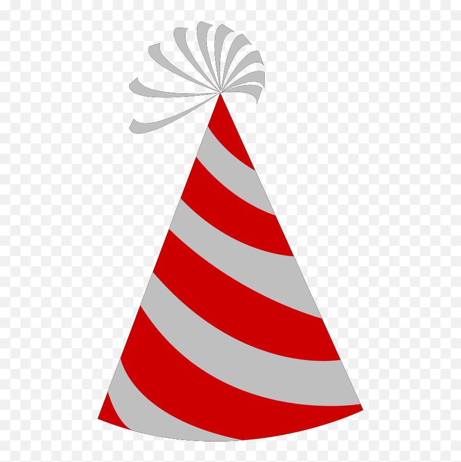 Red And Grey Party Hat Svg Vector - Red And White Birthday Hat Png,Birthday Hat Clipart Transparent Background
