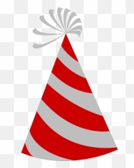 Red And Grey Party Hat Svg Vector - White Birthday png