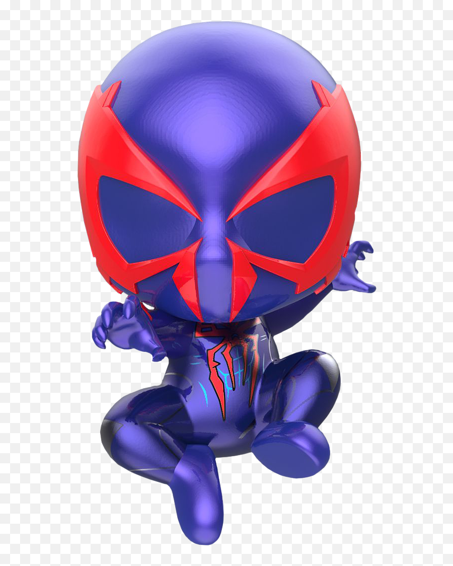 Marvelu0027s Spider - Man 2018 Spiderman 2099 Black Suit Cosbaby 375 Inch Hot Toys Bobblehead Figure Spiderman 2099 Cosbaby Png,Spiderman 2099 Logo