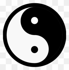Yin Yang Classic Black And White Symbol Transparent Png - Vector Icon