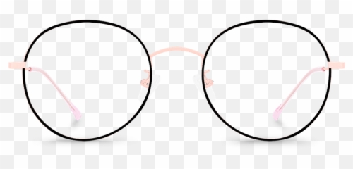 Pantera Black Oval Glasses - For Teen png