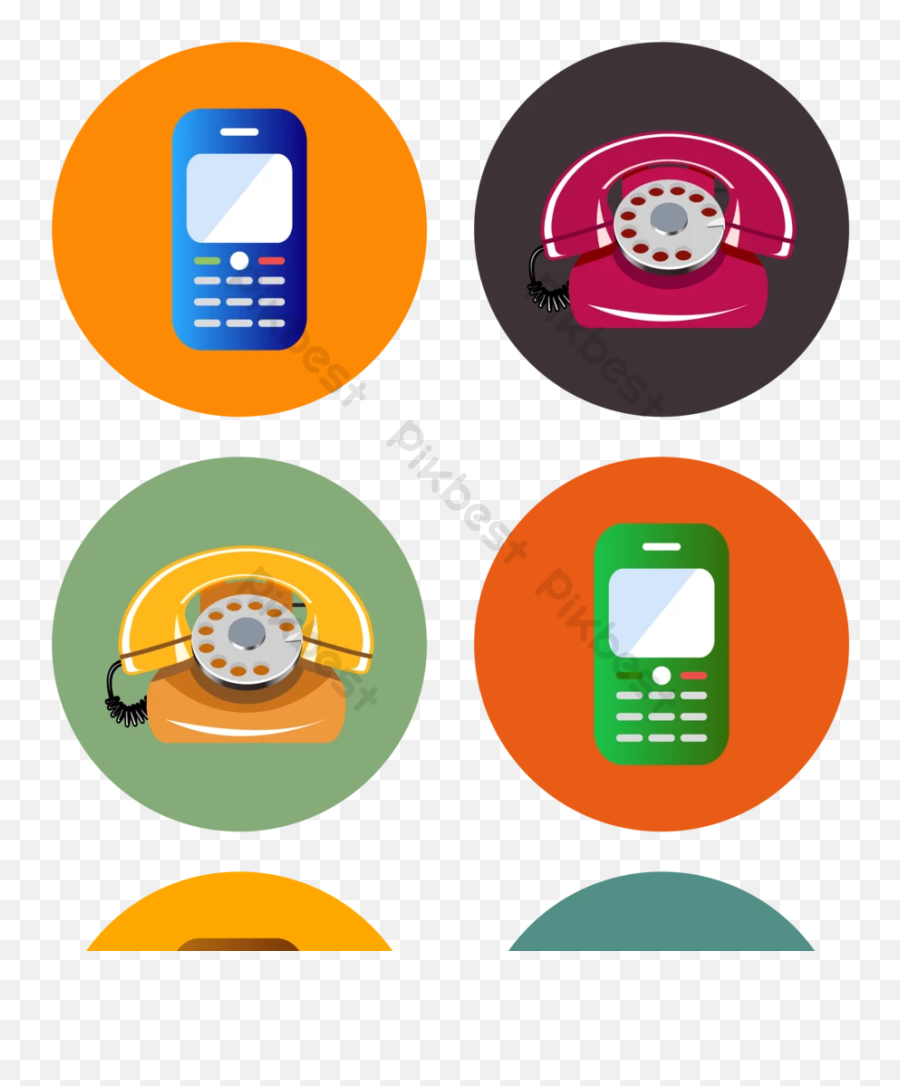 Phone Icon Clipart Ai Free Download - Pikbest Feature Phone Png,Phone Icon