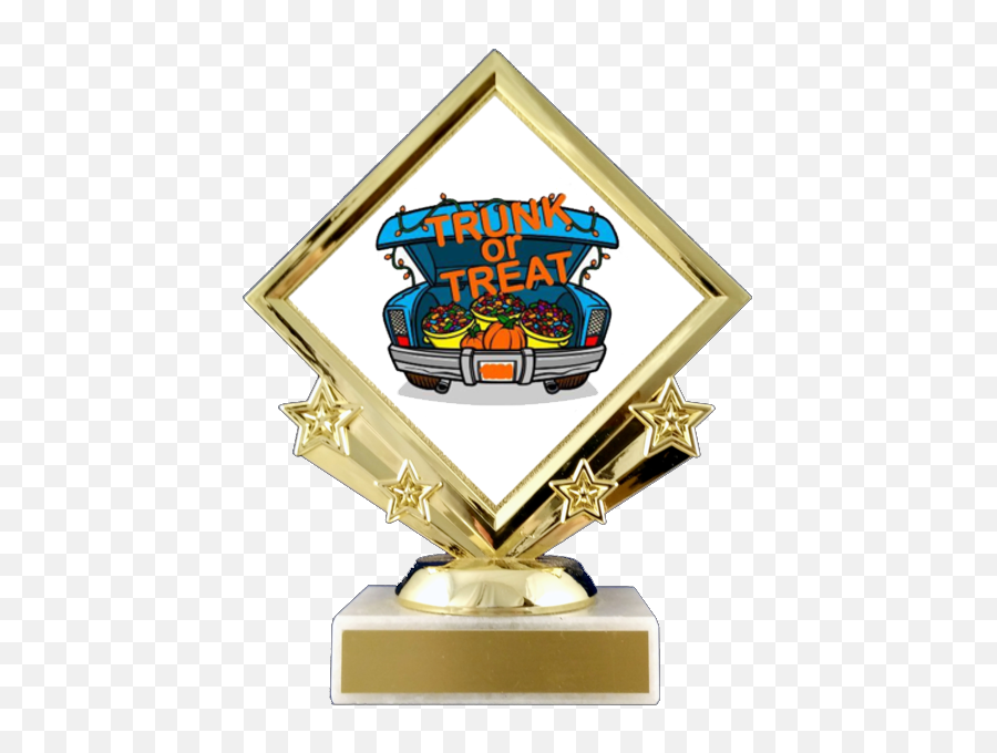 Trunk Or Treat Diamond Logo Trophy - Cartoon Car Trunk Png,Trunk Or Treat Png
