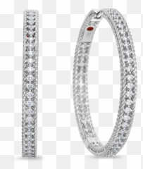 Roberto Coin 18k Gold U0026 Diamond Symphony Princess 30mm Hoop - Solid png