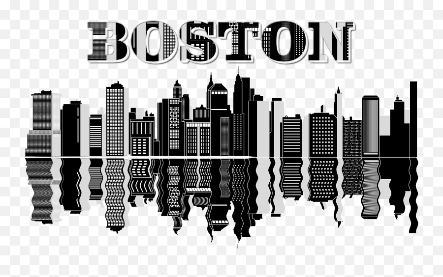 Download Clipart - Black And White Cityscape Png Png Image Boston City Skyline Transparent,City Scape Png