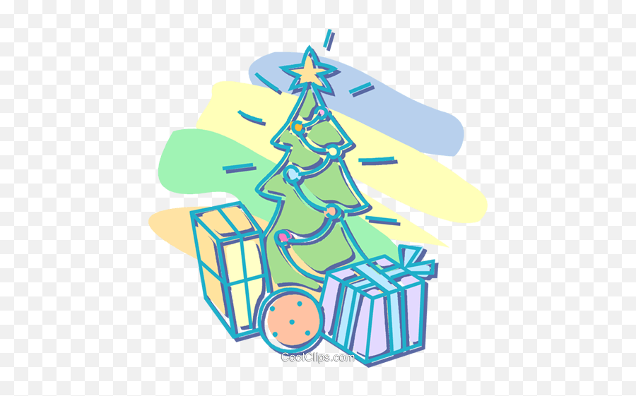 Christmas Tree With Presents Royalty Free Vector Clip Art - New Year Tree Png,Christmas Tree Icon Free