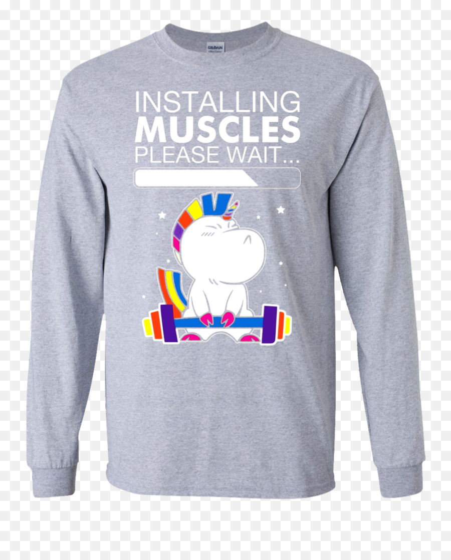 Unicorn Installing Muscles Please Wait Funny Fitness Sweatshirt - Funny Fitness T Shirt Png,Muscles Png