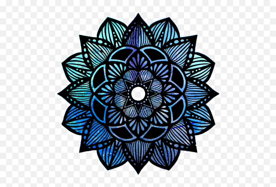 Blue Azul Purple Morado Frio Negro - Blue Mandala Drawing Png,Mandala Png