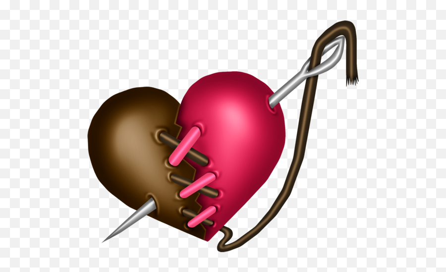 Stitching Up A Broken Heart Black And Red Sewing Needle - Corazón Roto Imagen Negro Png,Heartbreak Png