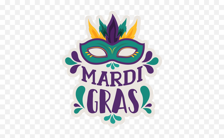 Mardi Gras Domino Mask Sticker - Transparent Png U0026 Svg Illustration,Mardi Gras Beads Png