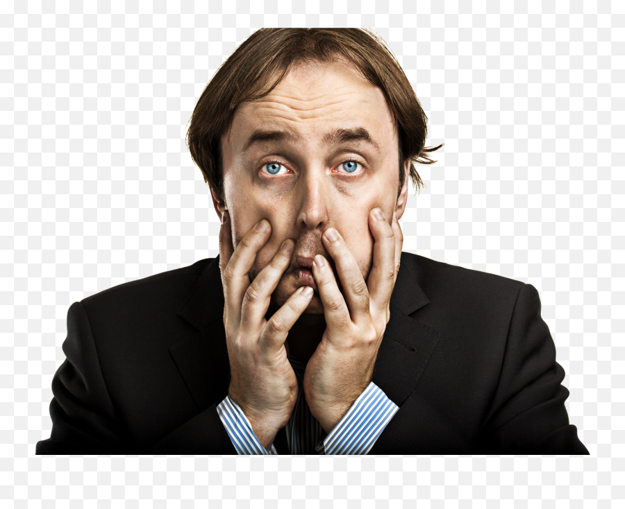 Confused Man Png Svg Black And White Download - Person With,Man Face Png