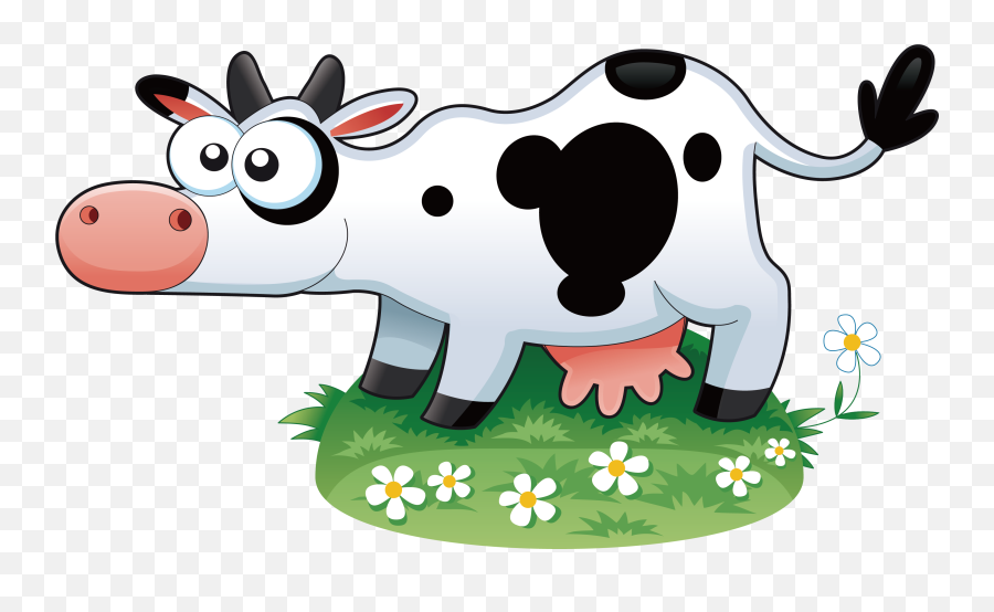 Grass Vector - Cute Cartoon Animals Png Download Original Cartoon Cow Png,Cartoon Grass Png