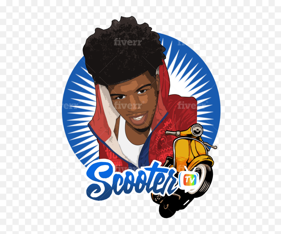 Illustration Or Cartoon Logo Design - Scooter Rider Png,Cartoon Logo
