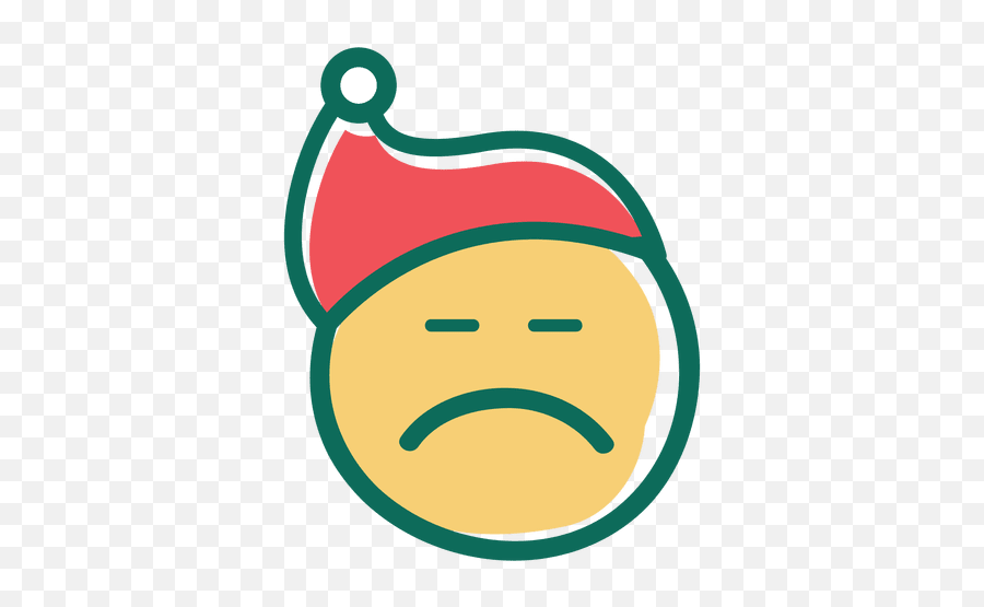 Squint Eye Frown Face Santa Claus Hat - Clip Art Png,Frown Png