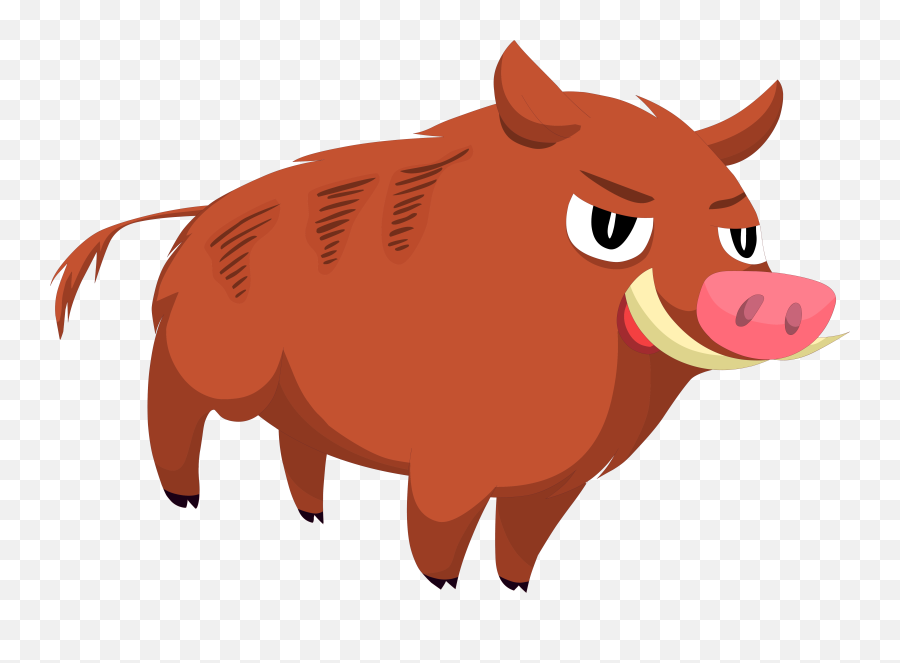 Domestic Pig Clip Art - Wild Boar Png,Hog Png