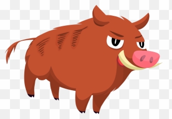 Domestic Pig Clip Art - Wild Boar Png,Hog Png