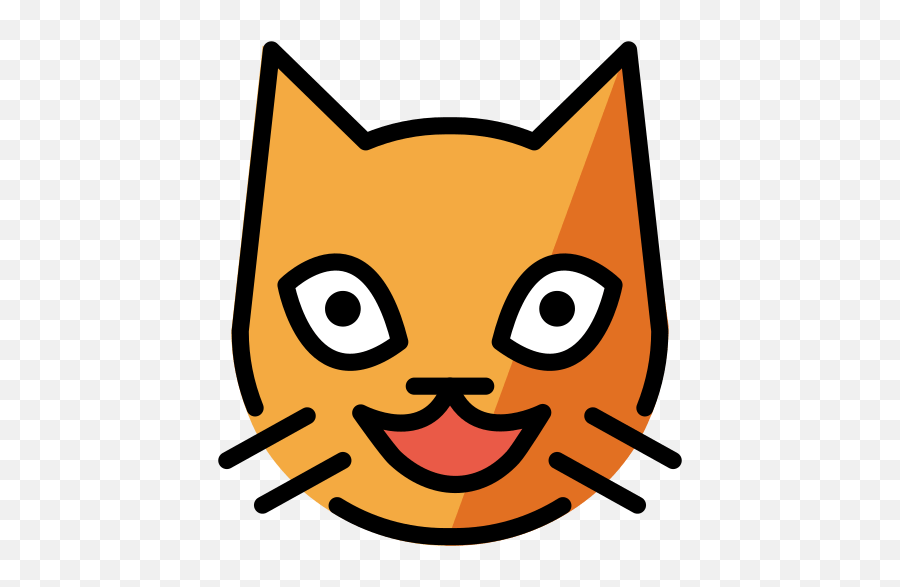 Smiling Cat Face With Open Mouth - Emoji Meanings Smile Cat Faces Vector Png,Cat Face Transparent