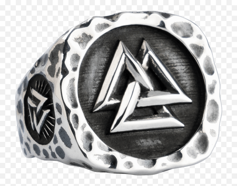 Viking Valknut Silver Ring - Ring Png,Valknut Png