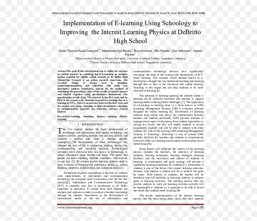 Pdf Implementation Of E - Learning Using Schoology To Document Png,Schoology Icon