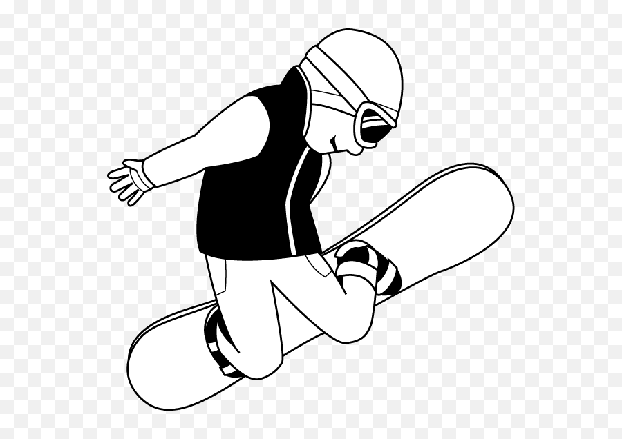 Library Of Snowboard With Designs Clip - Black And White Snowboard Png,Snowboarder Png