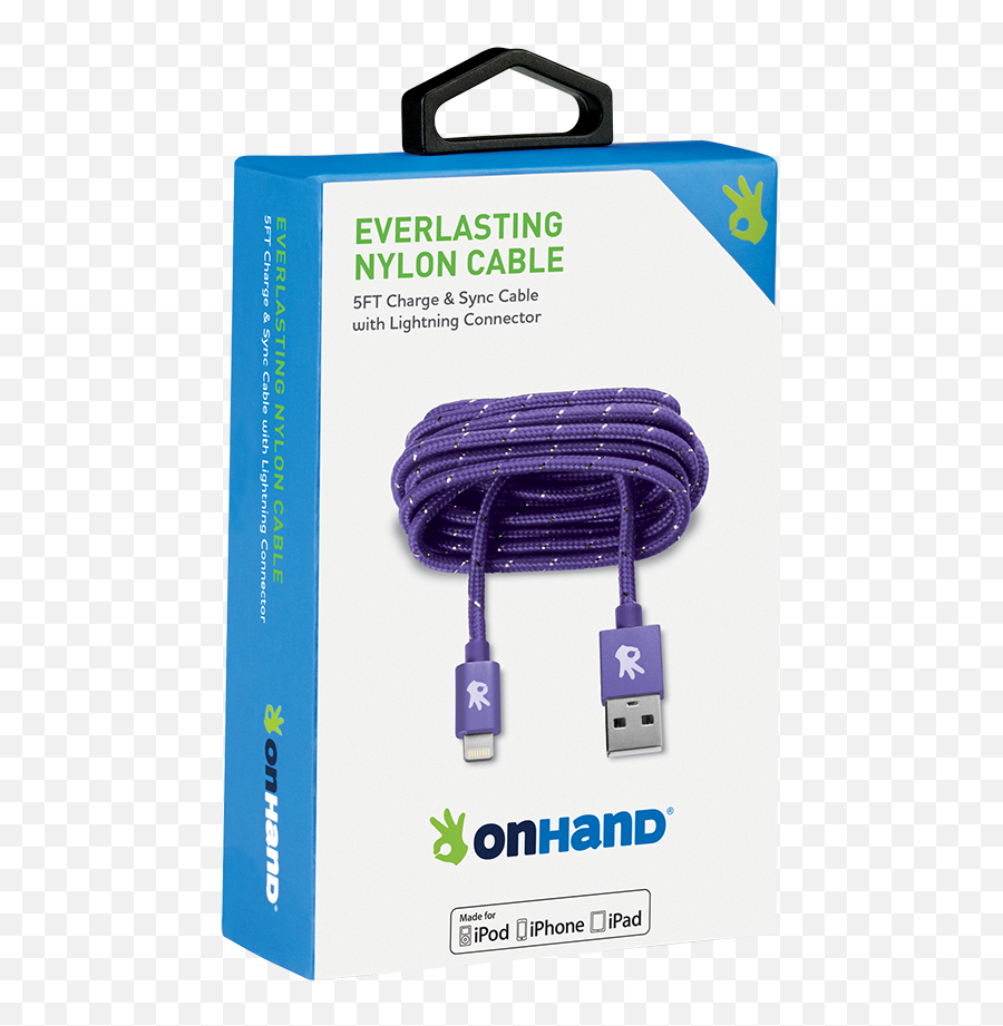 Lightning 8 Pin Purple Everlasting Nylon Cable - One Hand Everlasting Nylon Cable Png,Purple Lightning Png