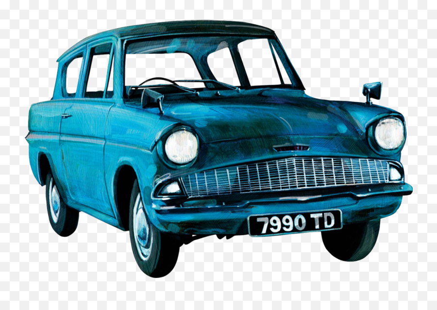 Drawing Of Flying Car Harry Potter - Blue Car From Harry Potter Png,Flying Car Png
