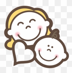 Baby And Mom Smile Transprent Png Free - Happy Mum And Baby Cartoon,Mom Png