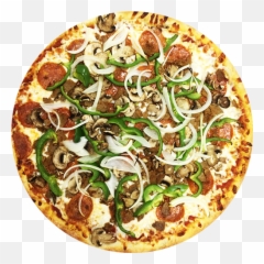Deluxe Pizza - Fast Food Png,Pepperoni Pizza Png