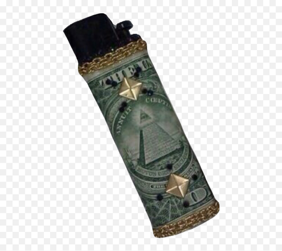 Download Hd Green Black Gold Illuminati Lighter Polyvore - Strap Png,Lighter Png