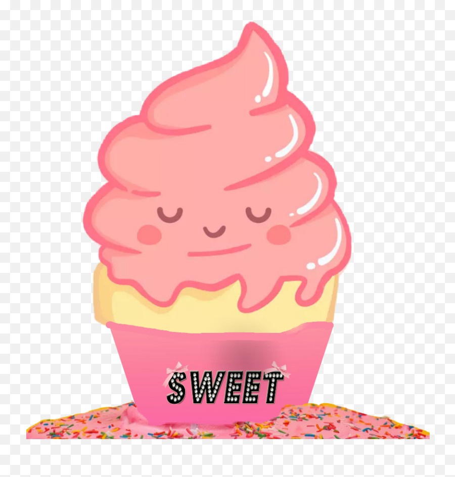 Download Cupcake Cute Kawaii Yummy Food Pink Tumblr Icecream - Ice Cream Png,Yummy Png