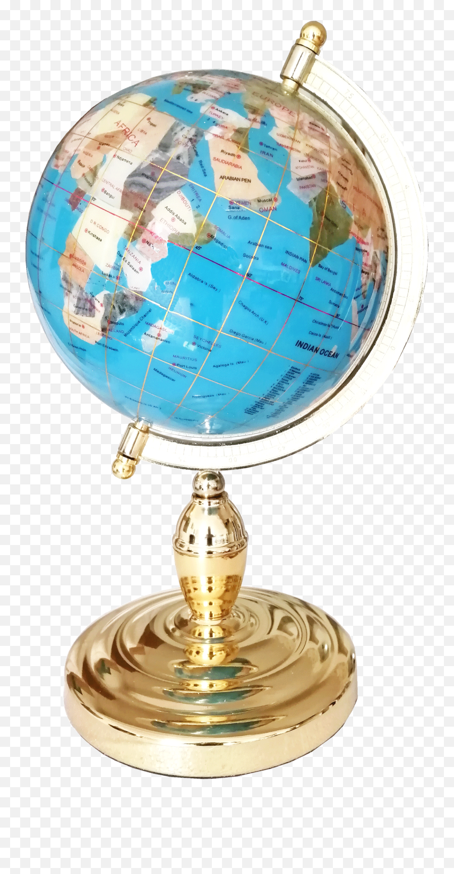 Gemstone Globe Tabletop 22 Cm Blue Sky - Globe Png,Gold Globe Png