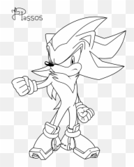 Hedgehog Clipart Black And White - Sonic The And Shadow Drawing png