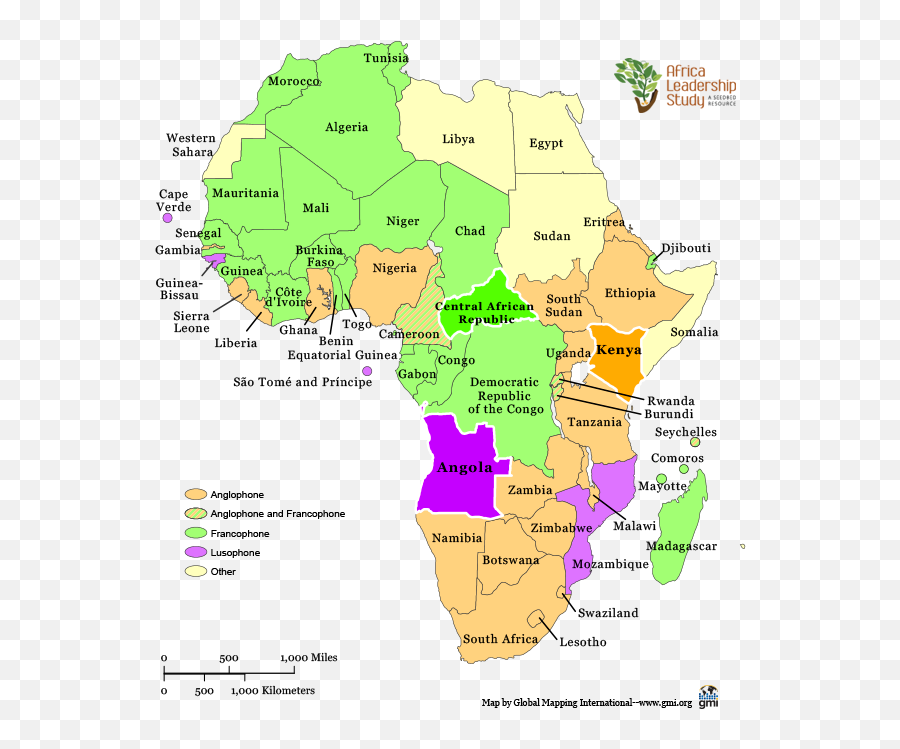Africa Outline Png - Anglophone Francophone And Lusophone Africa Map Transparent Background,Africa Map Png
