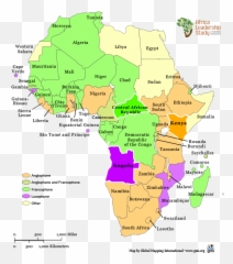 Africa Outline Png - Anglophone Francophone And Lusophone Africa Map Transparent Background,Africa Map Png