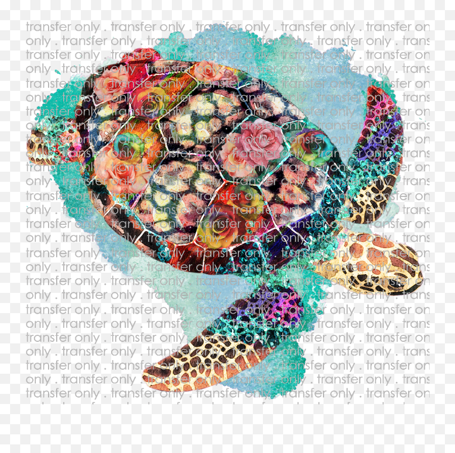 Siser Anm 24 Watercolor Roses Turtle - Sea Turtle Water Slide Png,Watercolor Roses Png