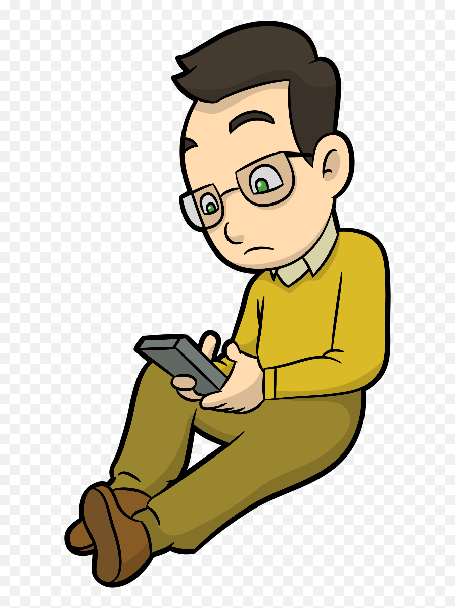 Cartoon Guy Texting - Guy Texting Cartoon Png,Texting Png