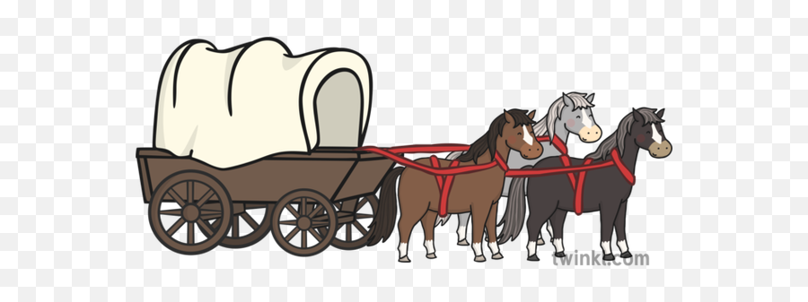 Horse And Wagon Illustration - Twinkl Cartoon Png,Wagon Png