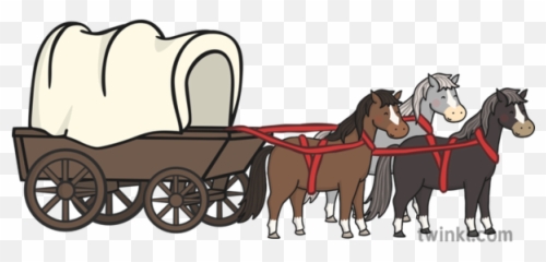 Horse And Wagon Illustration - Twinkl Cartoon Png,Wagon Png