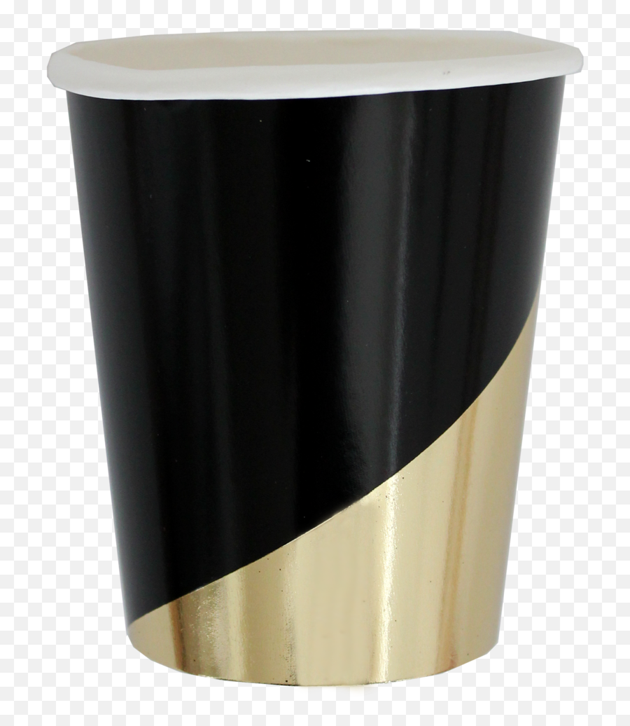 Noir - Black Colorblock Paper Cups Black And Gold Plastic Cups Png,Paper Cup Png