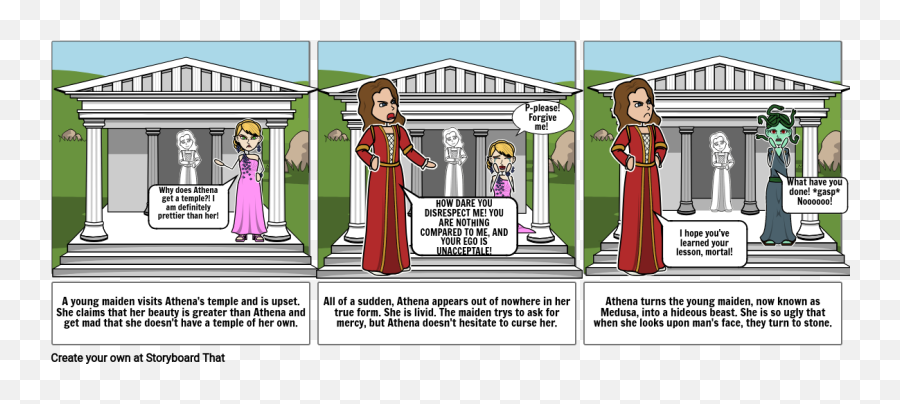 Medusa And Athena Storyboard - Sharing Png,Athena Png